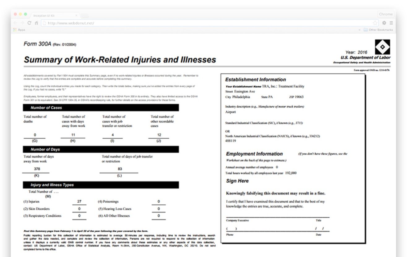 Pdf Fillable Osha 300a Form Printable Forms Free Online