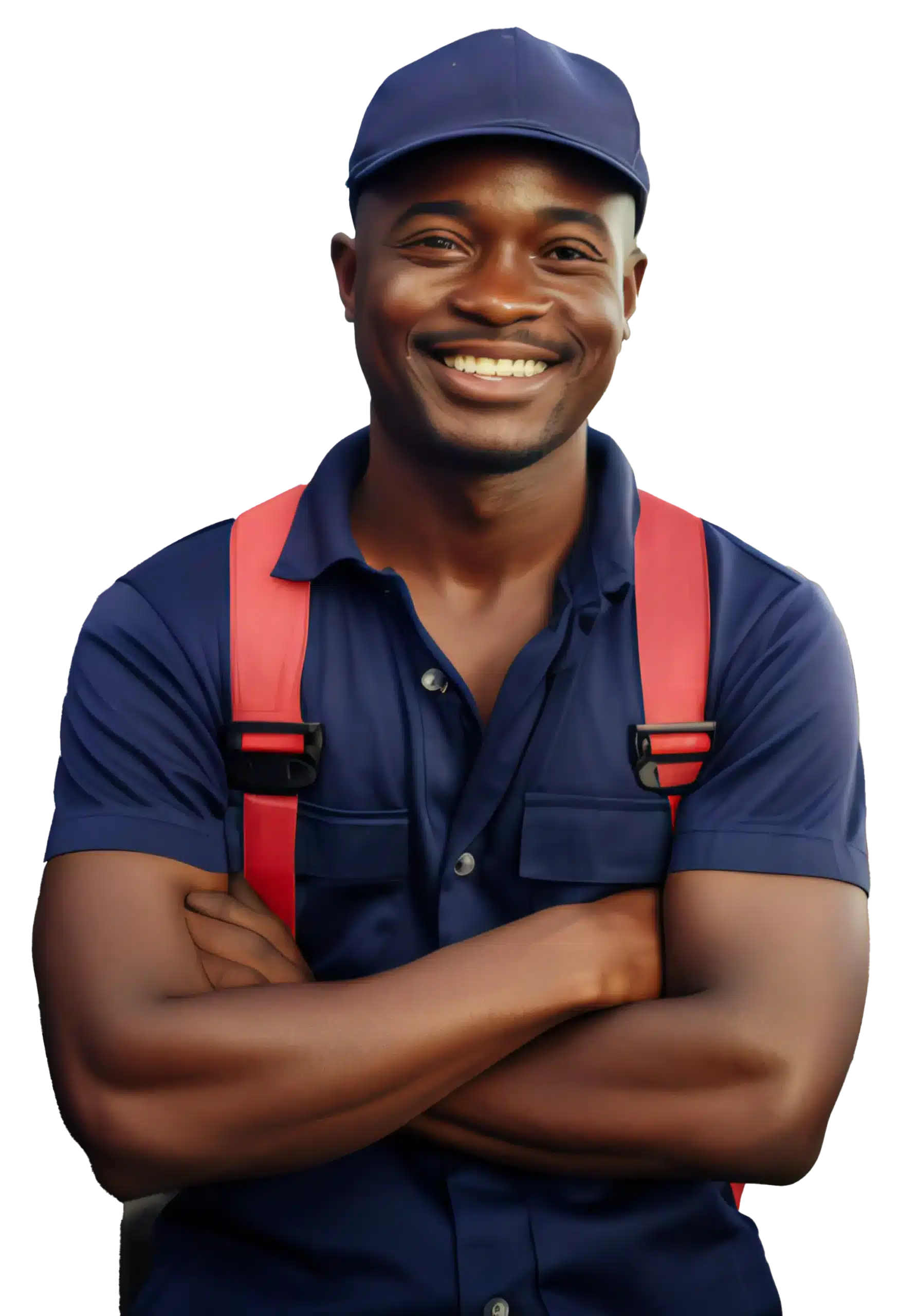 A smiling truck driver